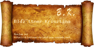 Blüttner Krisztina névjegykártya